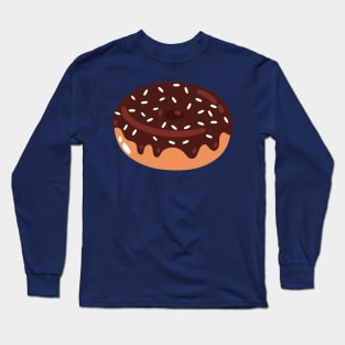 Chocolate Doughnut with white sprinkles Long Sleeve T-Shirt